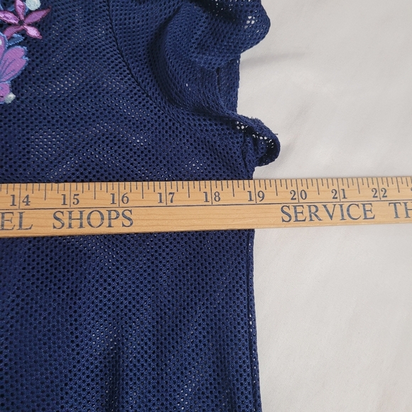 Disney Little Mermaid Flounder Navy Mesh Tee W/Cami Women's Size Small - Picture 10 of 11